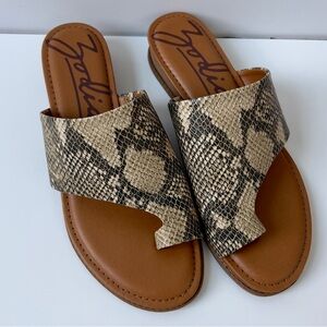 Zodiac Women's Brown Snake Print Sandals